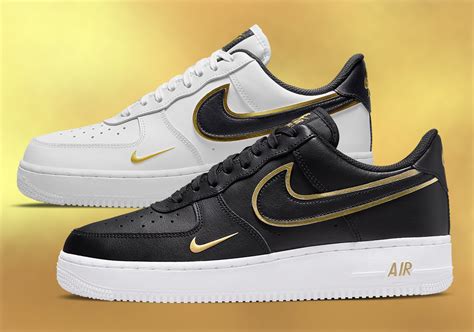 low black gold swoosh shoes